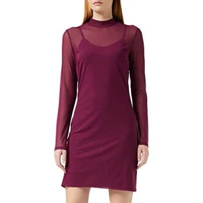 Image of NA KD Women&#039;s Long Sleeve Mini Casual Night Out Dress, Purple, 14 UK
