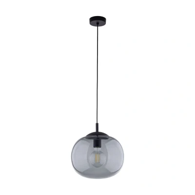 Image of TK Lighting Vibe pendant light, graphite grey transparent glass, Ø 30 cm