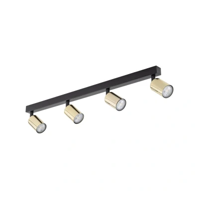 Image of Top Classic Ceiling Spotlight Bar Black, Gold 4xGU10