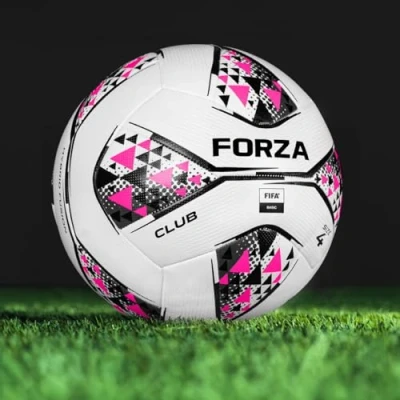 Image of FORZA Training &amp; Match Club Footballs Ball Sizes: 3, 4 5 Various Pack Sizes (Pack of White Pink Size 4)
