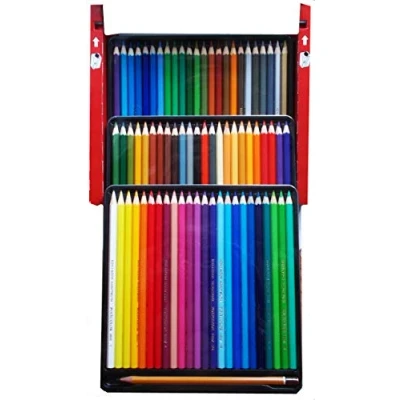 Image of Koh I Noor 3837 POLYCOLOR Artist Pencils with Sharpener and 2 Graphite in a Cardboard case Assorted Colours, 72 Pieces