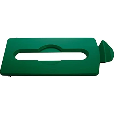 Image of Rubbermaid Commercial Products Slim Jim Recycling Station Green Paper Slot Lid 2007886