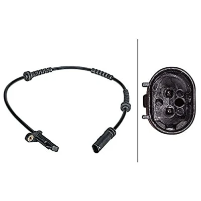 Image of 34526850762, 6850762 ABS sensor HELLA 6PU 012 679 541 Active 2 pin connector 510mm MINI: Hatchback, BMW: X1