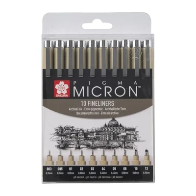 Image of Pigma Micron Fineliners 10 Pack