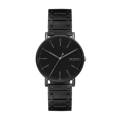 Image of Skagen Signatur Watch Watch, Men&#039;s, Size: One Size, Black