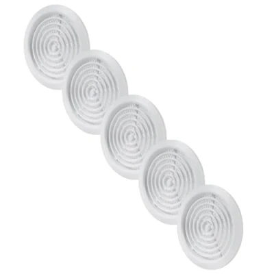 Image of Vent Systems 80 mm / 3.15&quot; Inch Pack of 5 White Door Air Register Ventilation Grille Indoor Grates Bathroom, Cabinet, Garage Through The Cover