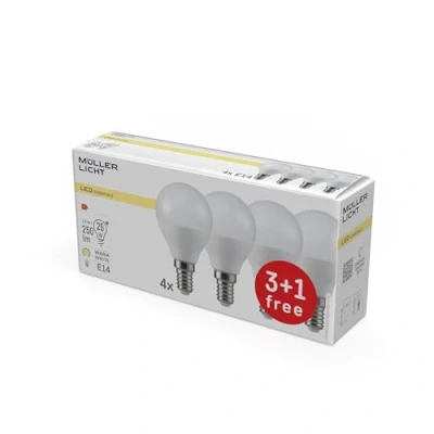 Image of MÜLLER LICHT LED Drop Shape Replaces 25 W, Plastic, E14, 3 White, Set of 4