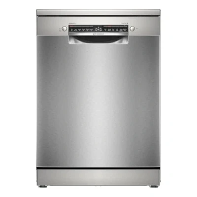 Image of Bosch SMS4EMI06G Series 4, Free Standing Dishwasher, B Energy Rated, 60 cm, 14 Place Settings, 9 Litre, ExtraDry, Silence Plus 42dB Quiet,Rackmatic Adjustable Basket, Silver Inox