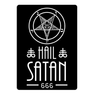Image of Inga Hail Satan Metal Plaque Tin Wall Sign T 8x12 inches