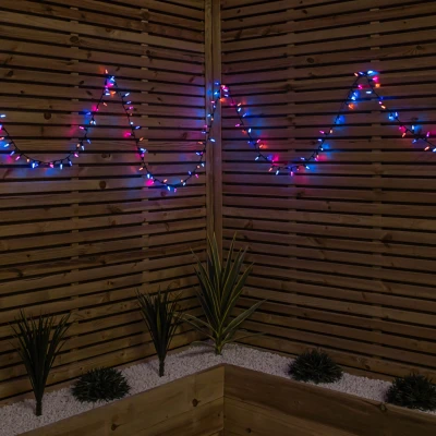 Image of 7.5m 300 LED Multi Action Christmas Fairy Cap String Lights with Timer in Rainbow