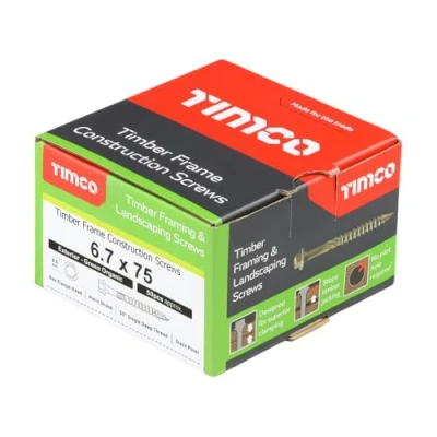 Image of TIMCO Timber Screw Hex Head Exterior Green 6.7 x 75 Box of 50