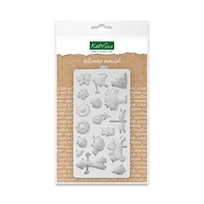 Image of Katy Sue Miniature &#039;in The Garden&#039; Silicone Mould for Crafts &amp; Cake Decorating