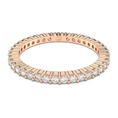Image of Swarovski Vittore ring, Round cut, White, Rose gold tone plated, 60