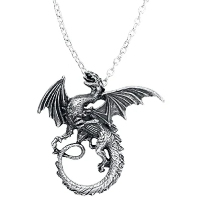 Image of Alchemy Gothic The Whitby Wyrm Unisex Necklace Silver Coloured, Pewter,