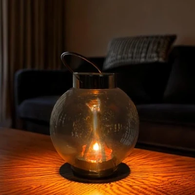 Image of Cello Gleneagles Campfire LED Round Lantern, USB Powered, Realistic Flame Effect, Flameless Decoration Light, Portable Lantern for Home Decor, Night Lamp