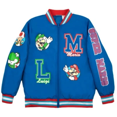 Image of Nintendo Super Mario Bomber Jacket, and Luigi Bros. Blue, 4