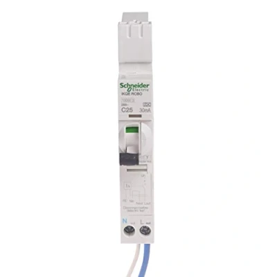 Image of Schneider Electric, SEE125C03, iKQE RCBO, Earth Leakage Circuit Breaker, 1P + N, 25A , 30mA, 10000 A
