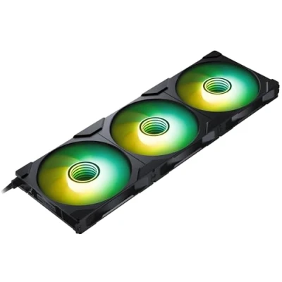 Image of PHANTEKS M25 Gen2 PC Fan 140mm RGB 3 Pack Reverse Blade Gaming Black PWM up to 1,800 RPM Modular System High Airflow Low Vibration Quiet
