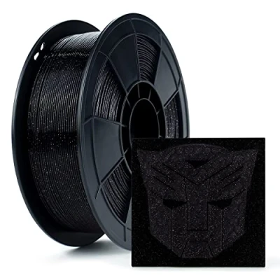 Image of ZIRO PLA Glitter Filament 1.75mm 3D Printer Twinkling Color Series 1kg (2.2lbs), Dimensional Accuracy +/ 0.03mm, Black