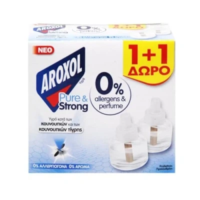 Image of Pure &amp; Strong Repellent with 0% Allergens Perfume for Mosquito Fly Insect Midge and Tiger Bite Liquid Refill/Replace 60 Nights Pack of 2 Refilll