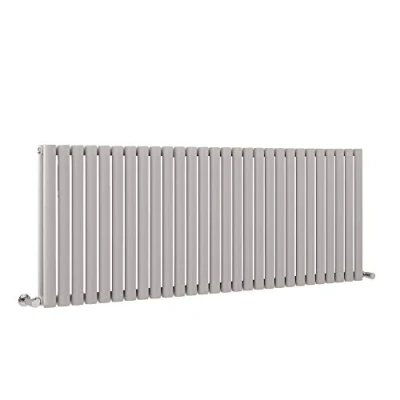 Image of Milano Aruba Light Grey Horizontal Double Oval Panel Radiator 635mm x 1652mm