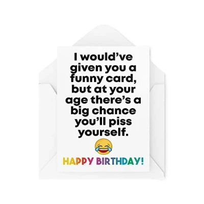Image of Funny Cards Rude Birthday Card 40th 50th 60th 70th Sister Mum Greeting Witty Humour Laughter Banter Offensive Joke Fun CBH25