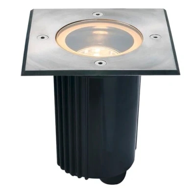 Image of SLV 229324 DASAR 115 GU10 recessed ground light, angular, stainless steel 316, max, 35W, IP67, Steel, silver, 22 x 16 cm