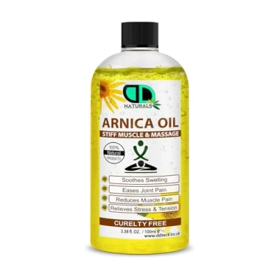 Image of 100% Natural Arnica Massage Oil Pain Relief for Muscles &amp; Joints Soothes Stiffness, Relieves Stress and Tension Improves Circulation Skin Health (100ml)