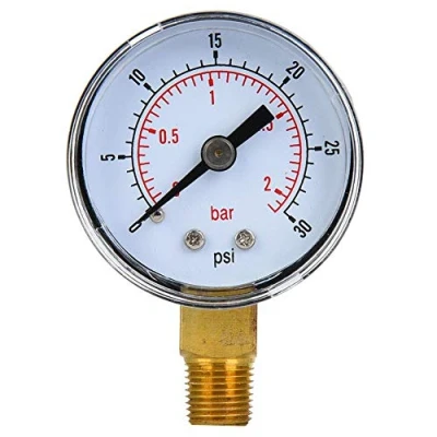 Image of Mechanical Pressure Gauge, 1/8 inch BSPT Gauge for Air Oil and Water(0 30psi,0 2bar)