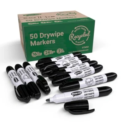 Image of Show me STM50 Teacher Drywipe Marker Black (Pack of 50)