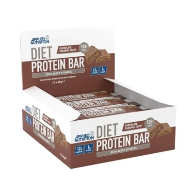 Image of Applied Nutrition Diet Protein Bar, High Protein, Low Sugar Snack Bar with Added Vitamins Chocolate Salted Carmel (12 x 45g)