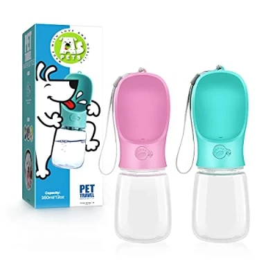 Image of AS Pets Portable Dog Water Bottle, Pet Dispenser, Bottle Suitable for Walking Drinking, Antibacterial Leak Proof Travel Drink Bowl, Outdoor Cup Gift