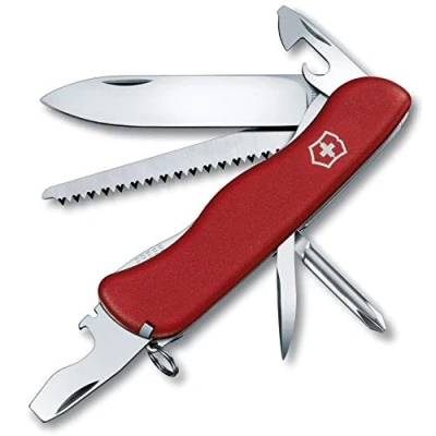 Image of Victorinox Trailmaster Swiss Army Pocket Knife, Large, Multi Tool, 12 Functions, Large Locking Blade, Red