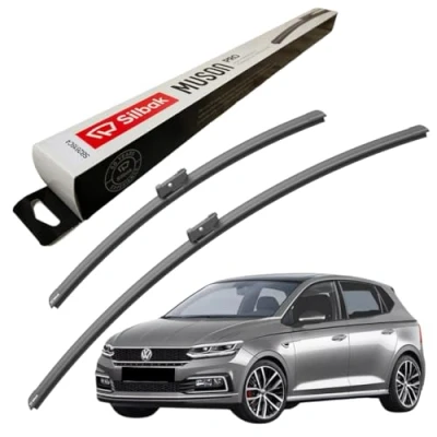 Image of Silbak Windscreen Wipers, for VW (VOLKSWAGEN) POLO (06/2017 ONWARDS) Wiper Blades, 650mm/450mm, Front Blades Set