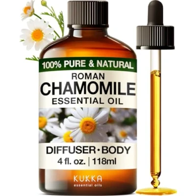 Image of Kukka Roman Chamomile Essential Oil for Relaxation, Diffuser 100% Natural Face, Skin &amp; Body Oils Aromatherapy (118 ml)