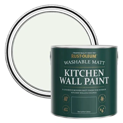 Image of Rust Oleum Off White Washable Kitchen Wall Paint in Matt Finish Steamed Milk 2.5L