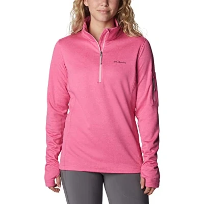 Image of Columbia Women&#039;s W Park View Grid Fleece Half Zip Pull Over, Wild Geranium Heather, Size M