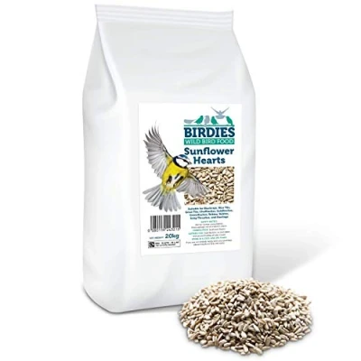Image of Birdies Sunflower Hearts Bird Seed for Wild Birds 20kg Premium Husk Free Bakery Grade Kernels