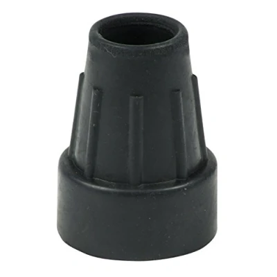 Image of Qty: 4X 22mm 7/8&quot; Heavy Duty Rubber Ferrules for Crutches Black by Lifeswonderful®