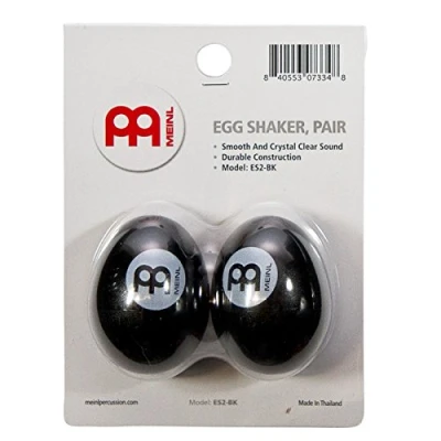 Image of Meinl Percussion egg Shaker Pair 2 shakers with clear, soft Sound Musician Gift Plastic, Black (ES2 BK)