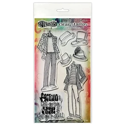 Image of Ranger Dyan Reaveley&#039;s Dylusions Couture Stamp Set Man About Town, Duo DYB78371, Periwinkle, One Size
