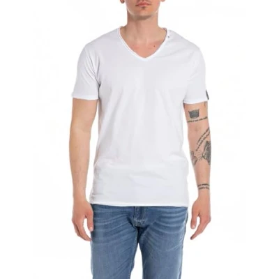 Image of Replay Basic Tshirt, Men&#039;s, Size: XXL, Natural white