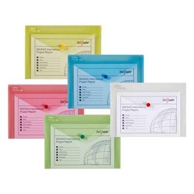 Image of Snopake A5 Polyfile Popper Wallet with Press Stud Closure Classic Assorted [Pack of 5] Ref: 11395