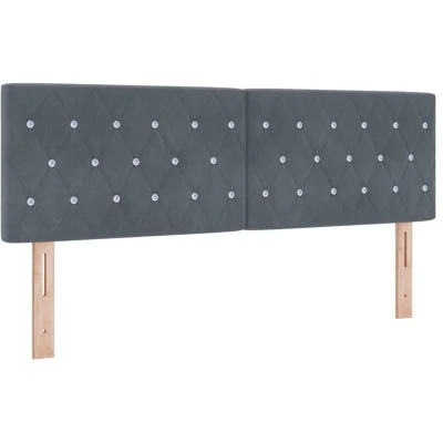 Image of vidaXL Headboard Crystal Button Tufted Dark Grey 160 cm Velvet