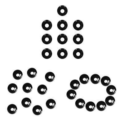 Image of Perfeclan 30 Pieces Black Plastic Elastic Shock Cord Rope Toggle Ball End Lock Stopper