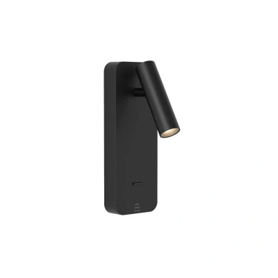 Image of Enna Surface USB A+C Matt Black Reading Light Astro