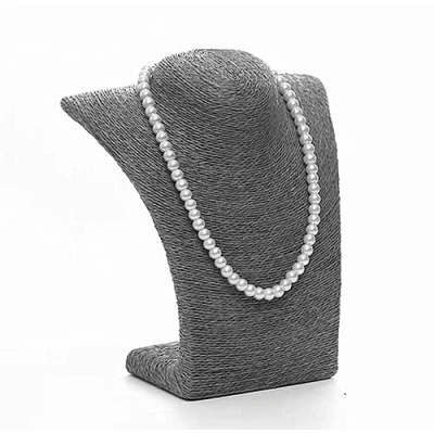 Image of Love de La Vie Hemp Rope Bust Jewelry Holder Necklace Stand Display Organizer Small Size (Grey)
