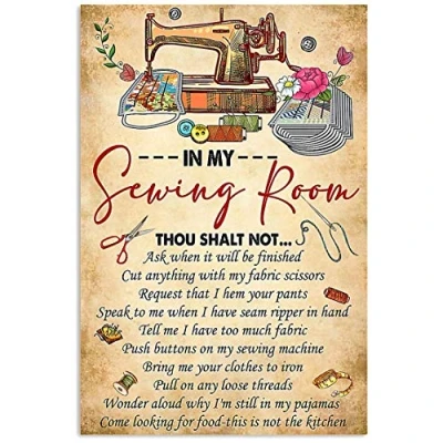 Image of TNND Sewing In My Room Vintage Wall Decor Metal Sign Poster 8x12 inches