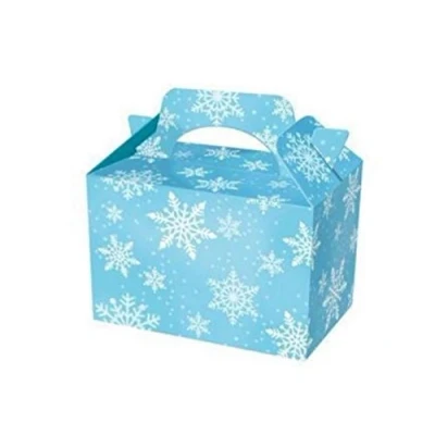 Image of MustBeBonkers 250 x Kids Meal Party Boxes Cardboard Lunch Food Takeaway Box Choose your Theme (Snowflake)