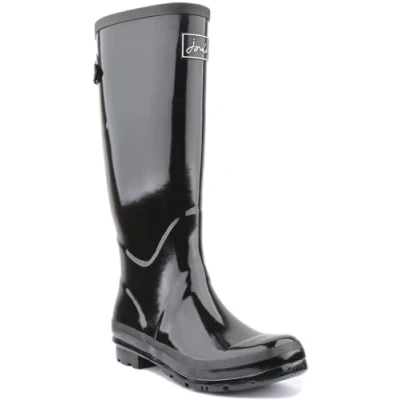 Image of Joules Women&#039;s Fieldwelly Gloss Rain Boot, True Black, 3 UK